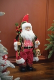 Ông già Noel Royal 80cm - Nhung đỏ cầm đèn