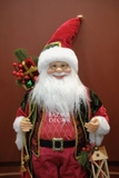 Ông già Noel Royal 80cm - Nhung đỏ cầm đèn