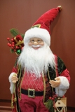Ông già Noel Royal 80cm - Nhung đỏ cầm đèn