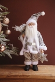 Ông già Noel 60cm. Áo choàng xám bạc Sequin hoa tuyết