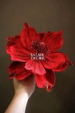 Cành hoa trạng nguyên mộc lan cánh tròn 24cm - Đỏ