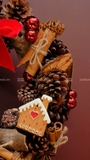 Vòng nguyệt quế 30cm Rustic Gingerbread