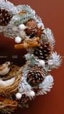 Vòng nguyệt quế 30cm Snowy Woodland