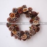 Vòng hoa khô Orange Pinecone size 30