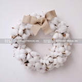 [Nhận đặt ≥10 cái] Vòng hoa khô Snow Cotton size 30