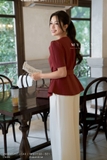 Quần suông khóa trước dài qua mắt cá