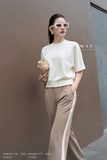 Quần dài ống suông hơi vẩy cạp chun khóa trước dài ngang mắt cá