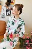 Áo kiểu cổ tròn tay dài À LA ROSE
