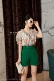 Quần short cạp cao hai khuy