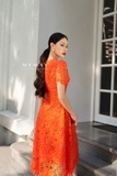 Outlet | Đầm xòe ren dáng dài Orange Lace