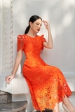 Outlet | Đầm xòe ren dáng dài Orange Lace