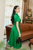 Đầm sơ mi cổ đức xanh Emerald