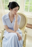 Đầm xòe cổ biến kiểu tay ngắn