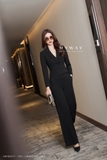 (3 màu) Quần ống suông rộng Black & Green