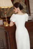 Đầm ôm tay bồng cổ vuông Lady in white