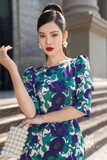 Outlet | Đầm ôm tay bồng in hoa Blue Flower