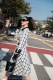 Outlet | Chân váy xòe dạ Black n White Tartan