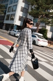 Outlet | Chân váy xòe dạ Black n White Tartan