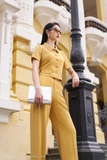 (3 màu) Áo vest dáng ngắn đính khuy Elegant