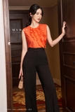Áo kiểu không tay bèo nhún Orange