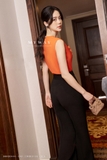 Áo kiểu không tay bèo nhún Orange