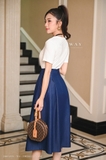 Chân váy xòe midi Denim Chambray