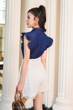 Quần short cạp cao họa tiết ren