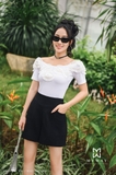 Quần short cạp cao basic khóa sau cá tính