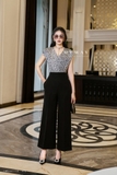 Outlet | Jumpsuit cổ V họa tiết da báo