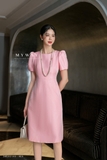 (4 màu) Đầm suông cổ tròn tay bồng