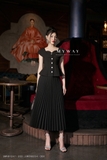 (2 màu) Áo vest cổ tim dáng Peplum