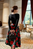 Áo cotton thun cổ V dài tay