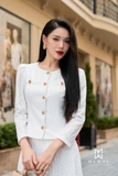 Chân váy xòe xếp ly phối ren