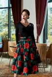 Áo cotton thun cổ V dài tay