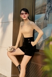 Quần short cạp cao phối cúc