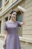 Đầm xòe cổ biến kiểu tay ngắn