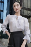 Áo sơ mi cổ biến kiểu tay dài suông vừa