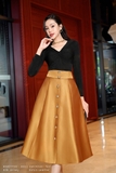 Áo cotton thun cổ V dài tay