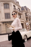 Chân váy xòe xếp ly Nhung trơn basic