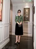Áo vest dạ tweed kẻ ô phối viền nhung
