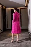 Áo vest dạ tweed cổ biến kiểu họa tiết kẻ ô