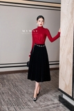 Chân váy nhung đen thời thượng