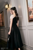 Đầm xòe phối voan đính hoa