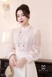 Đầm xòe tay lỡ phối ren