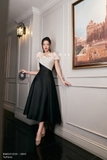 Đầm xòe phối voan đính hoa
