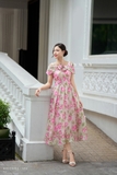 Đầm xòe xếp ly họa tiết hoa
