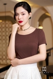 (2 màu) Áo cotton thun cổ tròn tay ngắn