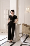 Jumpsuit cổ tim tay ngắn