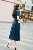 Áo kiểu cổ tròn tay ngắn