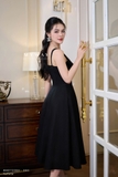 Đầm xòe hai dây đính đá